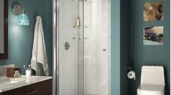 DreamLine Aqua Fold 36 in. D x 36 in. W x 76 3/4 in. H Bi-Fold Shower Door with Shower Base and Shower Backwalls Kit - 36" x 36" - Bed Bath & Beyond - 18689514