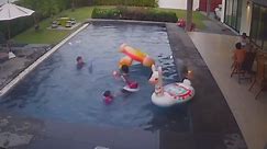 Drowning boy, 5, saved after falling from inflatable toy in swimming pool
