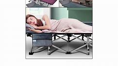 Slsy Oversized XXL Folding Camping Cots for Adults 900lbs, 2 Pack 32'' Wide Sturdy Sleeping Cot with 3.3 Inch 2 Sided Mattress & Carry Bag, Folding Cot Bed