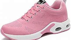 Musabela Orthopedic Shoes for Women, Mesh Up Stretch Platform Sneakers, Arch Support Air Cushion Slip-On Walking Shoes. (9.5-10, Pink)