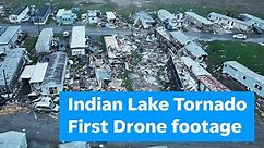 First drone footage of tornado damage around Indian Lake