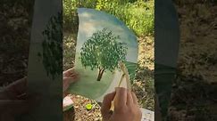 Outdoor landscape painting 🎨💚✍️ #watercolorpainting #khinsandardaiichi #watercolorbykhinsandar