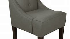 Skyline Furniture Three Button Swoop Arm Chair in Twill Grey - Bed Bath & Beyond - 9140580