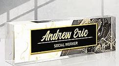 Custom Name Plate for Desk - Acrylic Desk Accessories Desk Name Plate Personalized - Office Personalized Gifts for Coworkers Boss Lady Nurse Social Woker Employee Appreciation Gifts (Design 18)