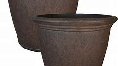 Sunnydaze Anjelica Outdoor Flower Pot Planter - Rust Finish - 24-Inch - 2-Pack - 2 Planters - Bed Bath & Beyond - 23611148