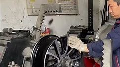 Repairing a dented wheel hub
