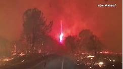Impresionante tornado de fuego en incendio forestal en California