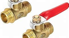 2pcs 1/4 Inch Ball Valve NPT Air Compressor Brass Valve Female Male Shut Off Small for Long Straight Pure Copper Tubing Shut Off Valve Refrigerator Water Line Fittings Coupling Adapter